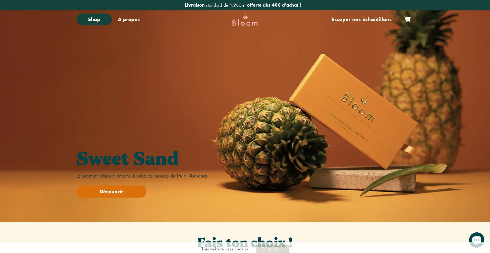 Website screenshot of Encens-bloom.fr