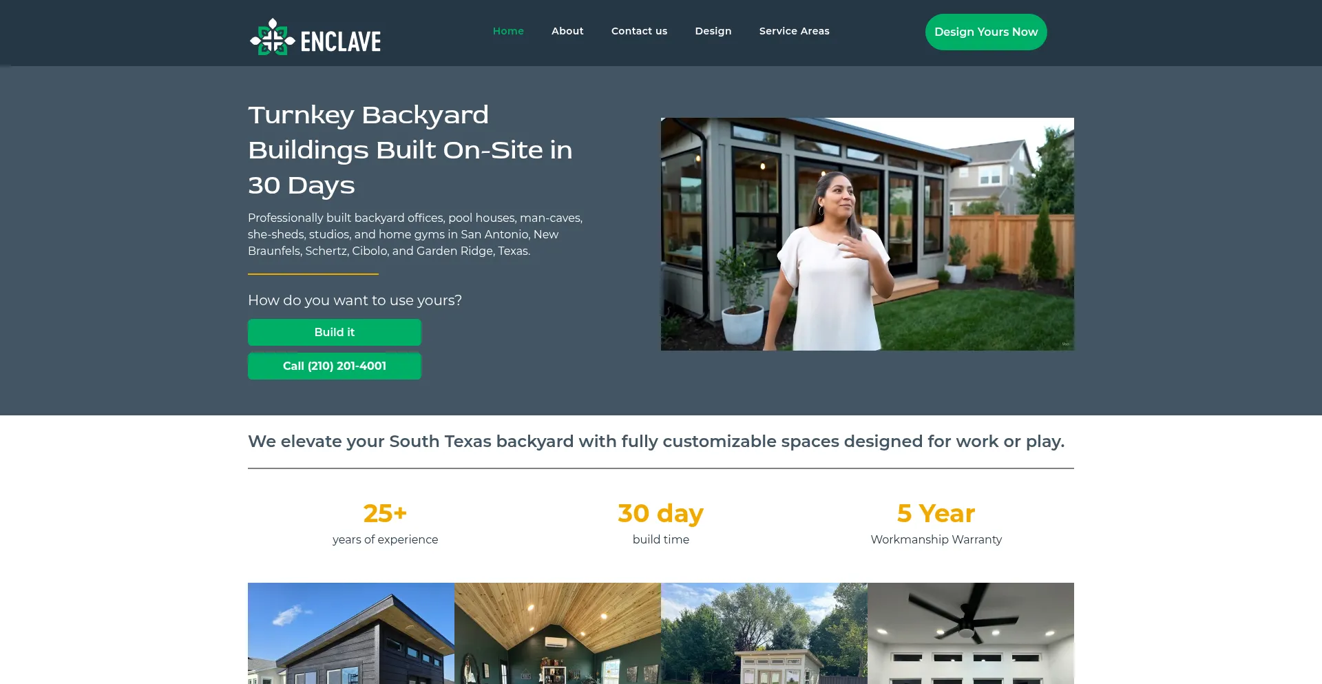 Website screenshot of Enclave.build