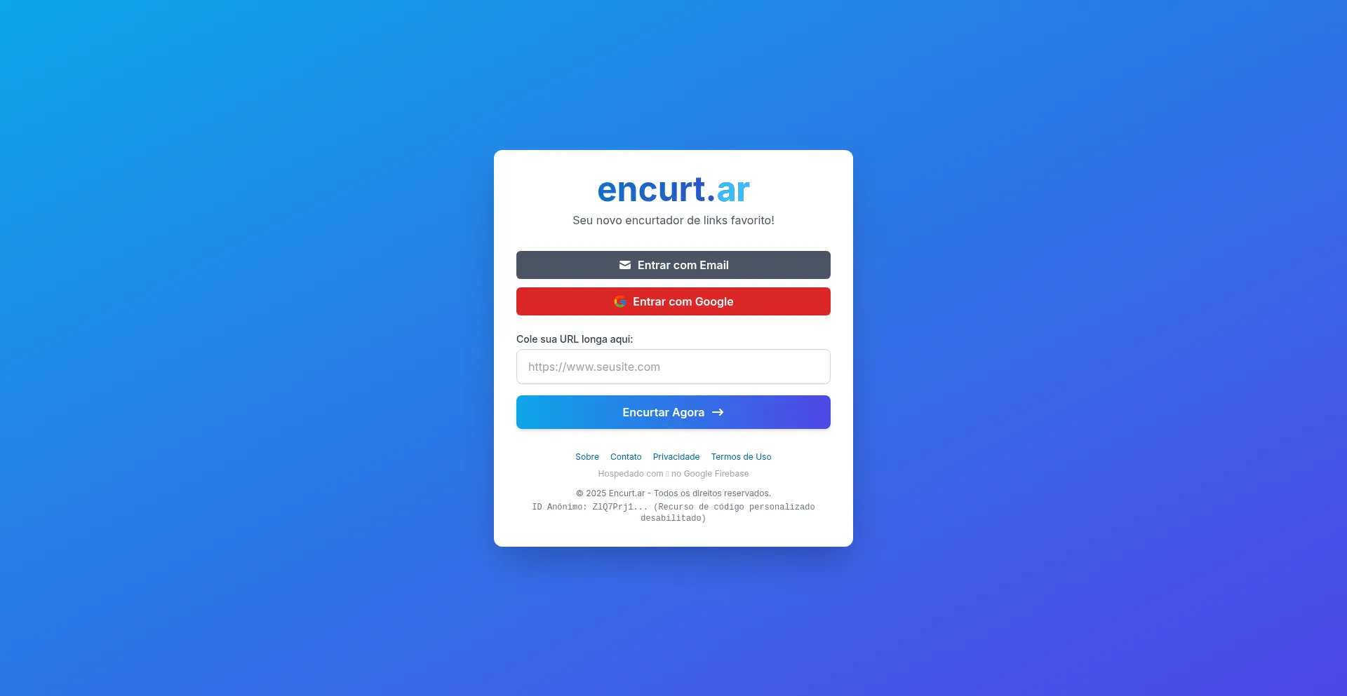 Website screenshot of Encurt.ar