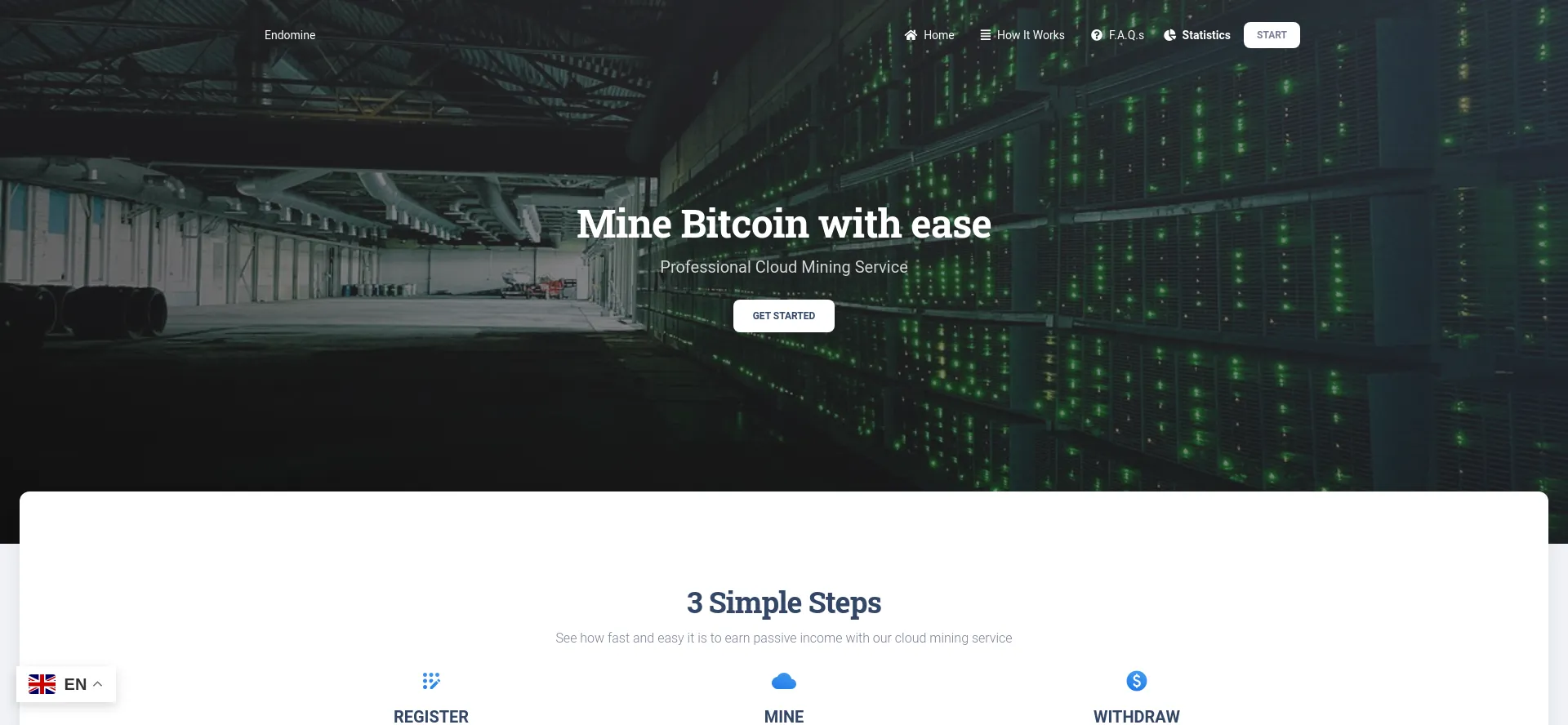 Website screenshot of Endomine.top