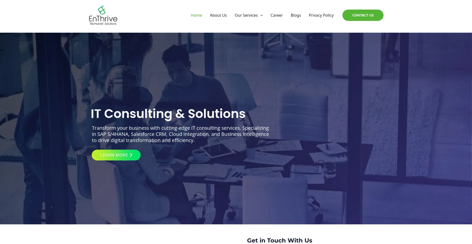 Website screenshot of Enthrivetech.com
