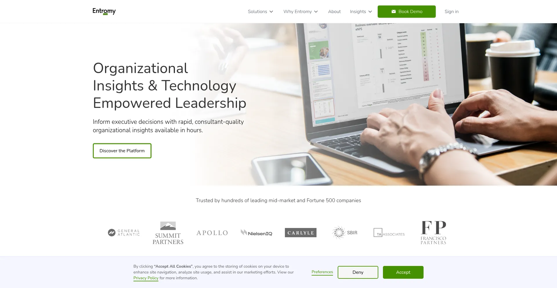 Website screenshot of Entromy.com