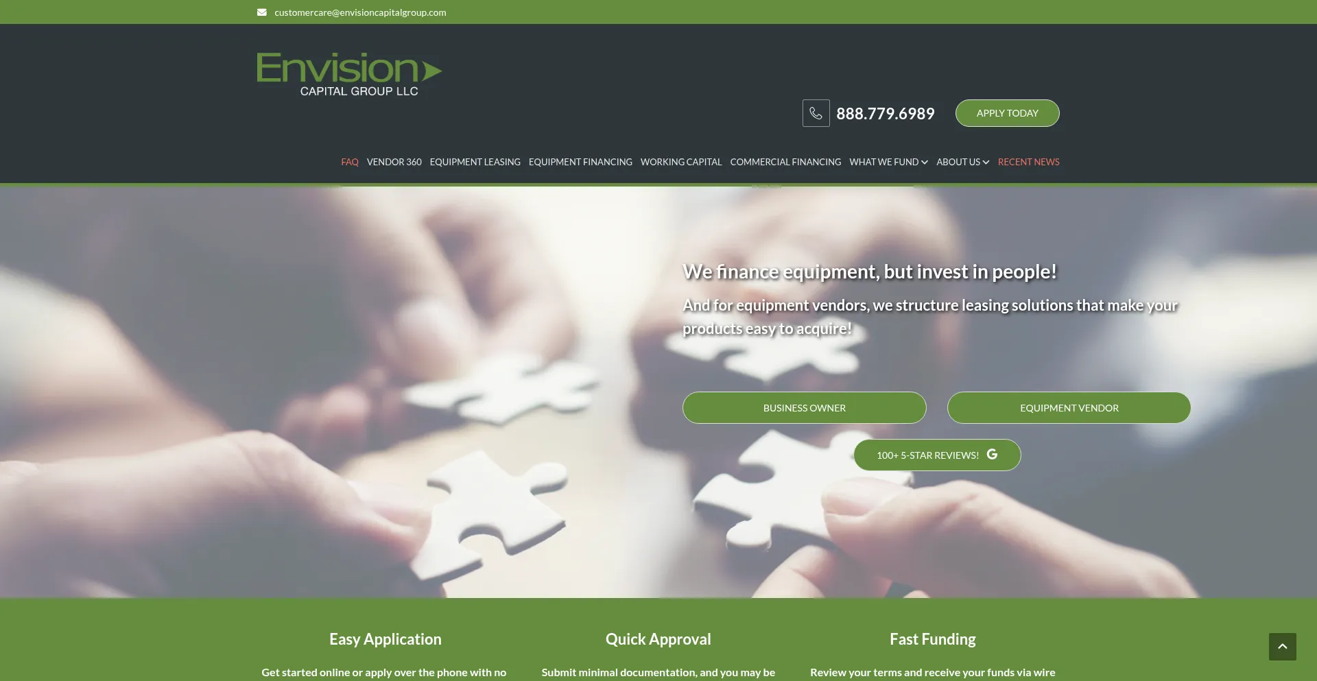 Website screenshot of Envisioncapitalgroup.com
