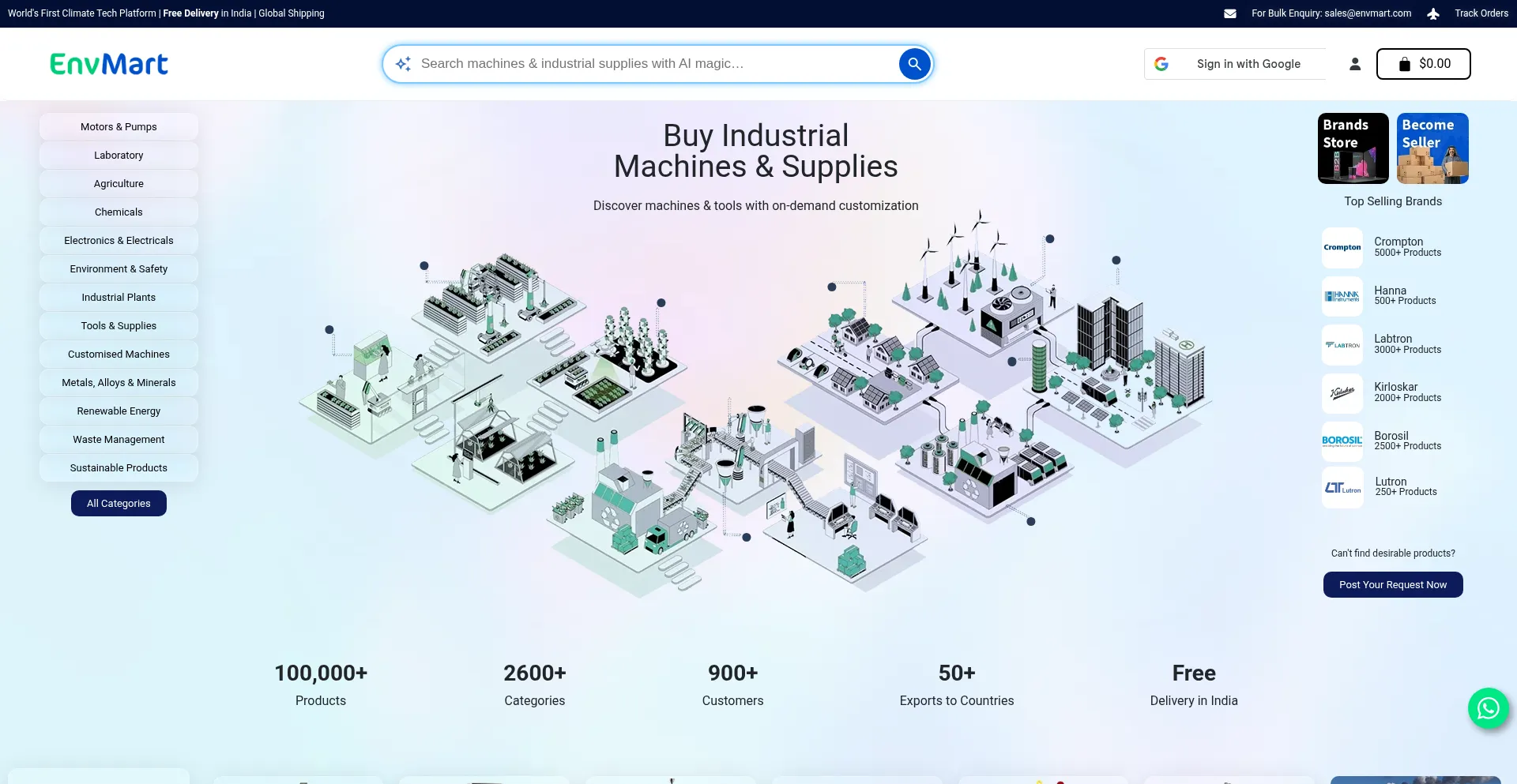 Website screenshot of Envmart.com