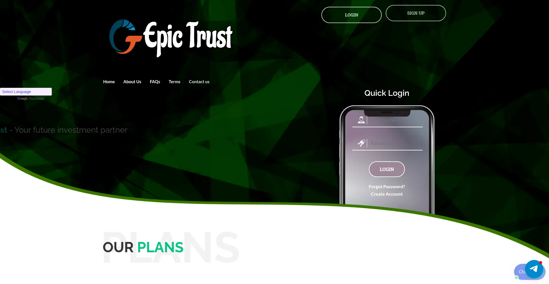Website screenshot of Epic-trusts.ltd