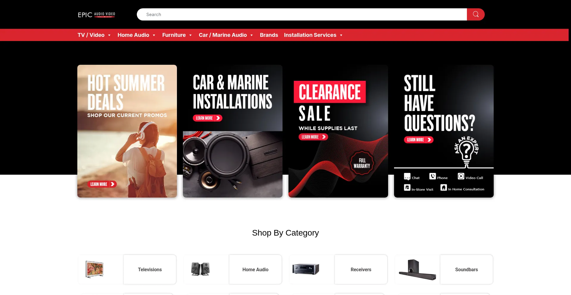 Website screenshot of Epicavu.ca