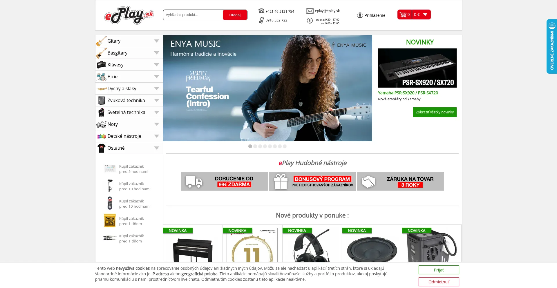 Website screenshot of Eplay.sk