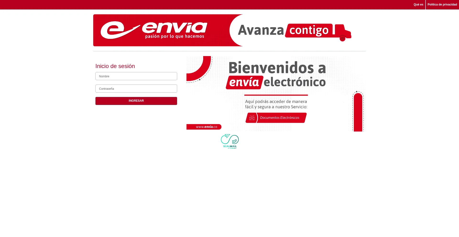 Website screenshot of Epm.enviaelectronico.co