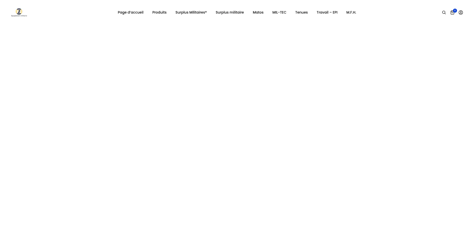 Website screenshot of Equipementmilitaire.shop