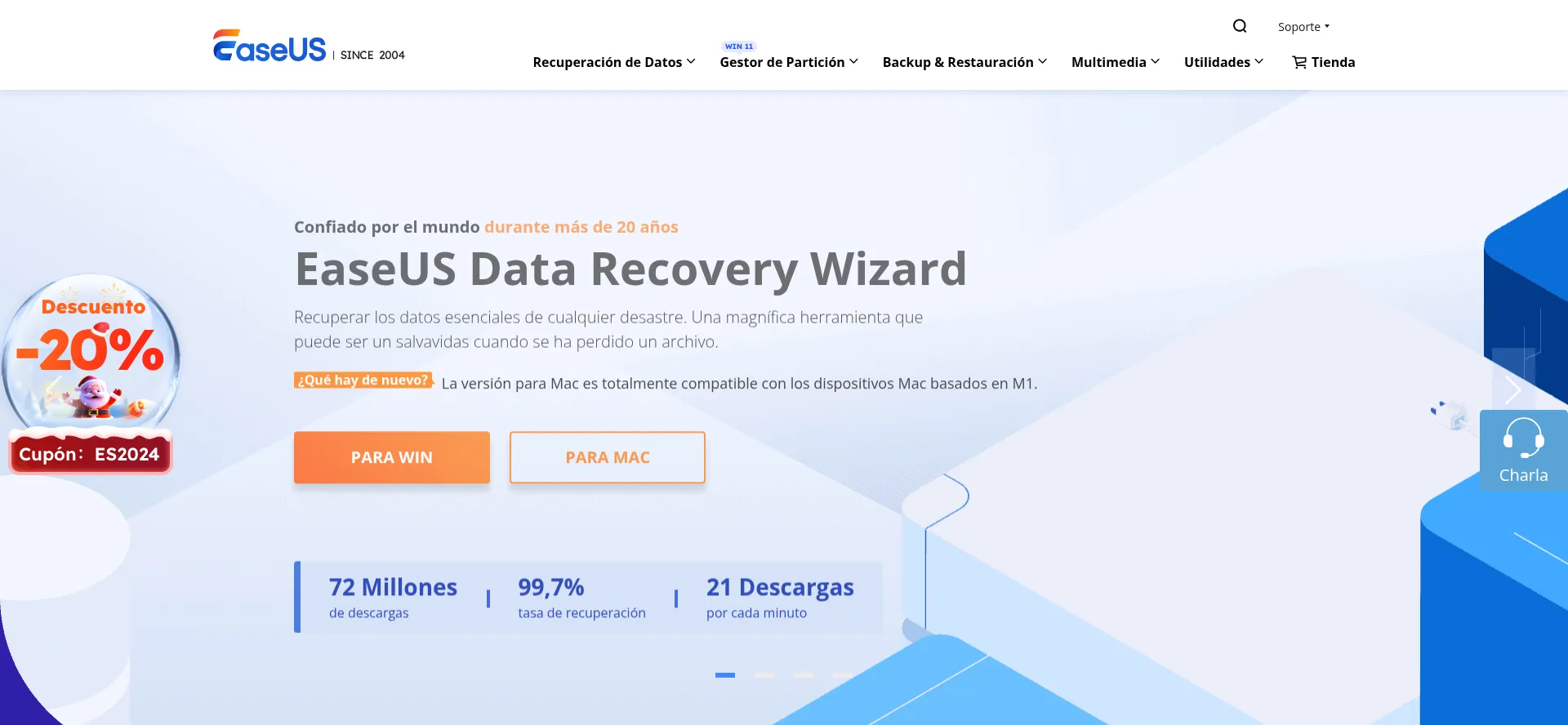 Website screenshot of Es.easeus.com