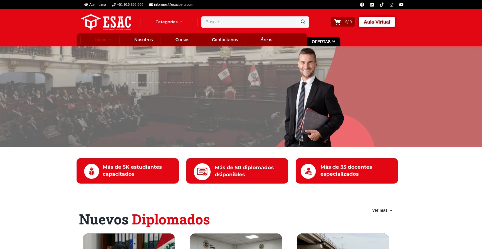 Website screenshot of Esacperu.com
