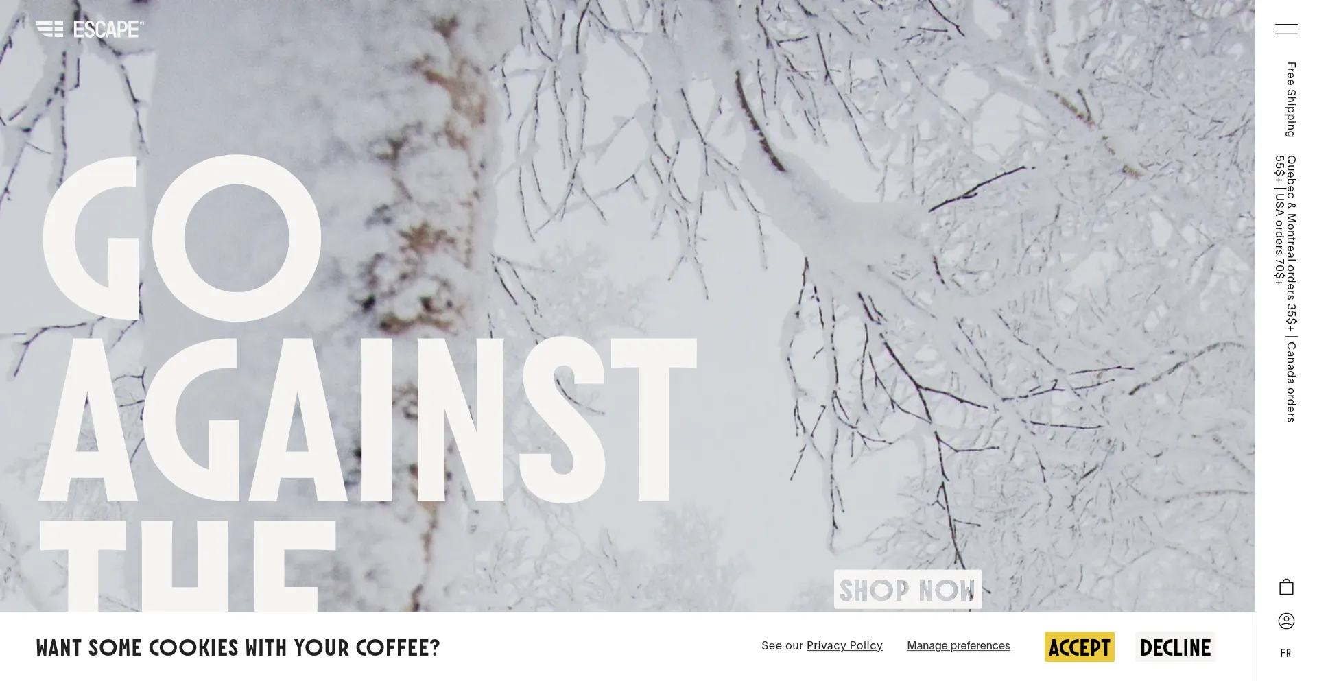 Website screenshot of Escape.cafe