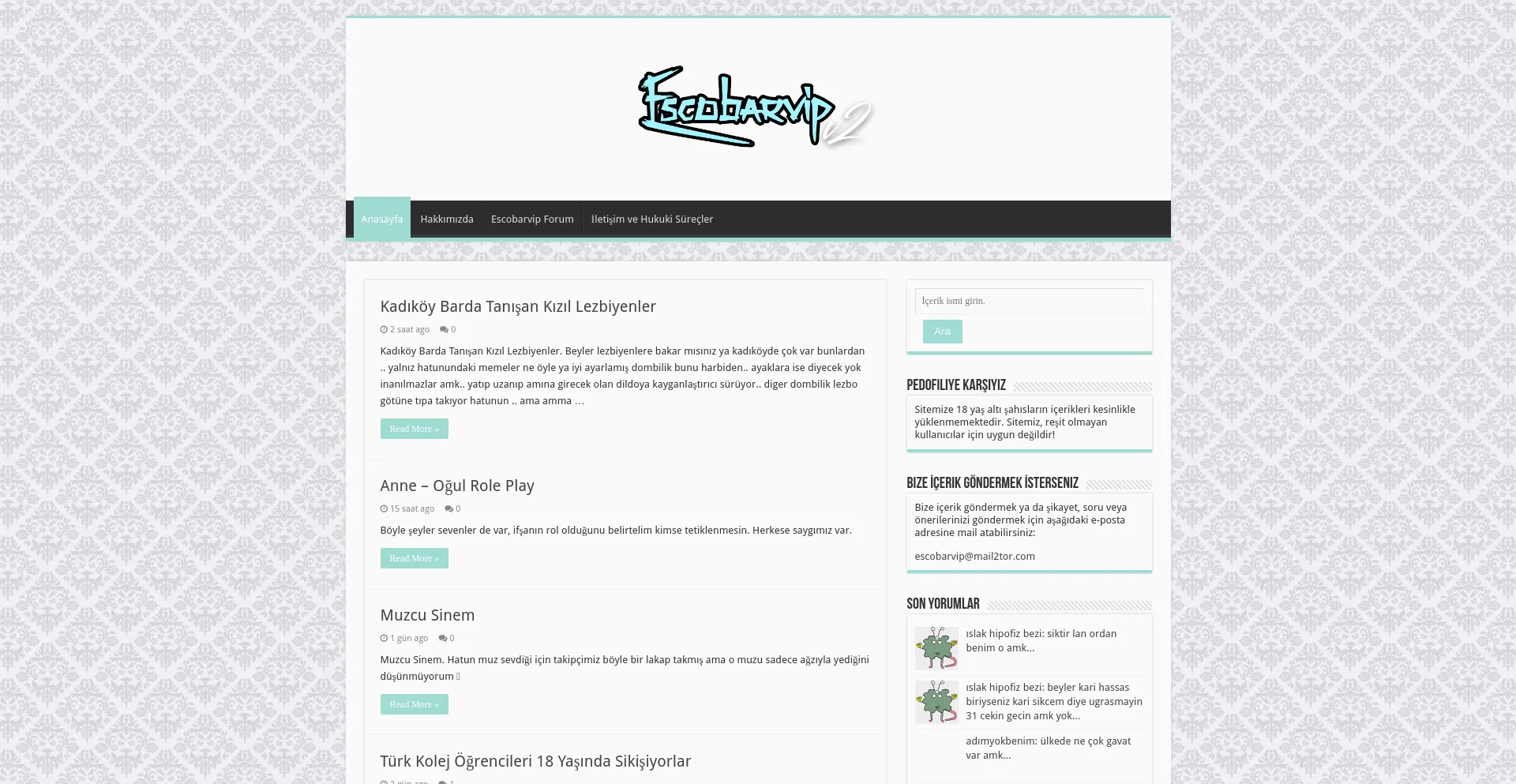 Website screenshot of Escobarvip.blog