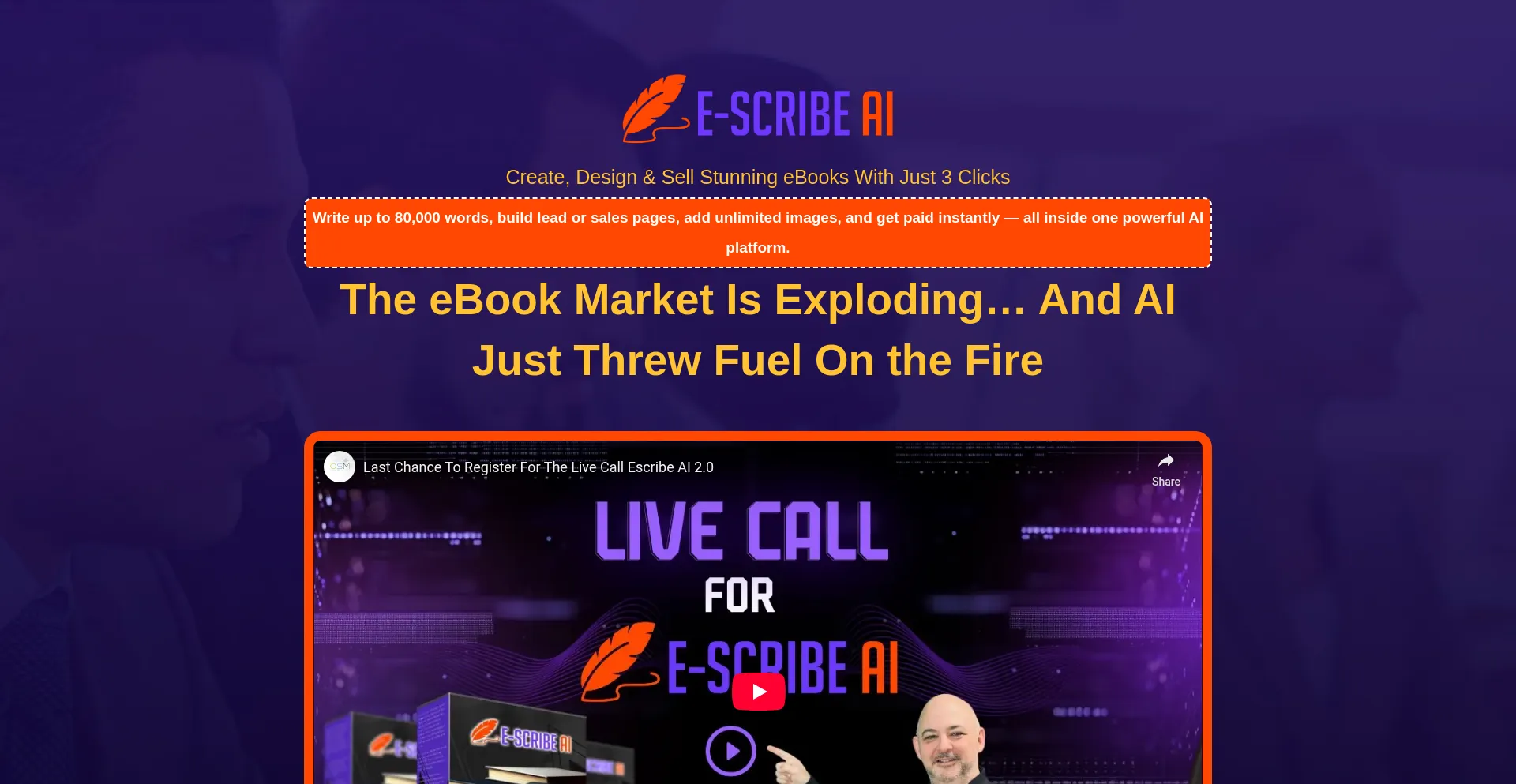 Website screenshot of Escribeai.com