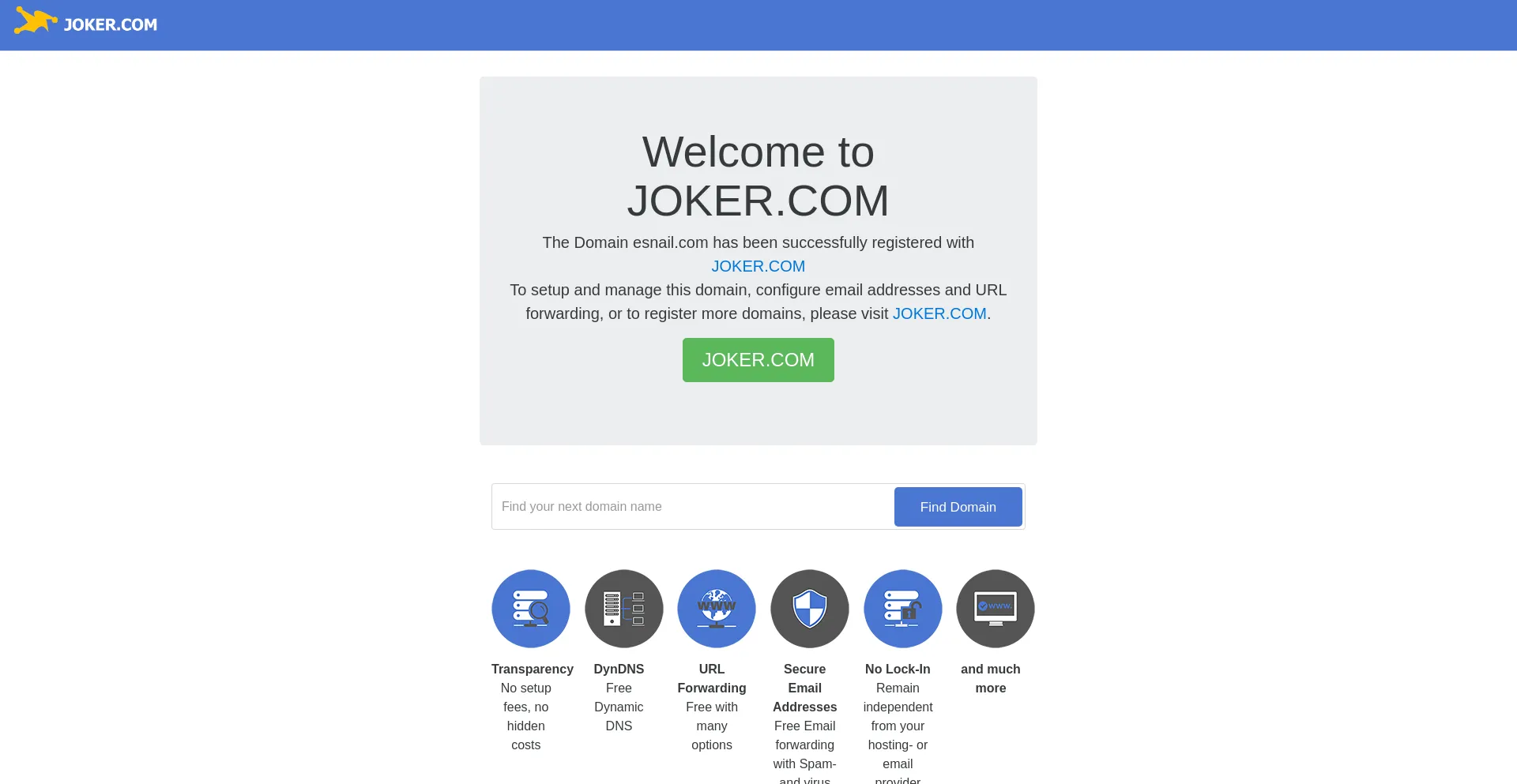 Website screenshot of Esnail.com