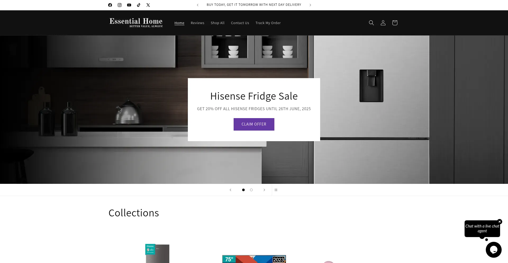 Website screenshot of Essentialhome.co.za