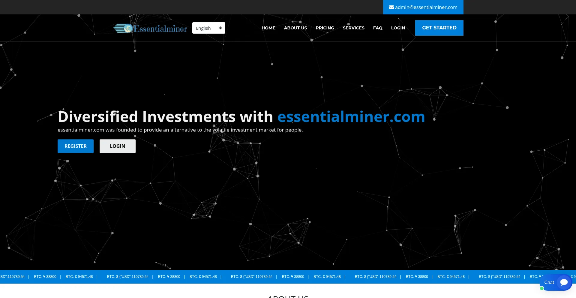 Website screenshot of Essentialminer.com