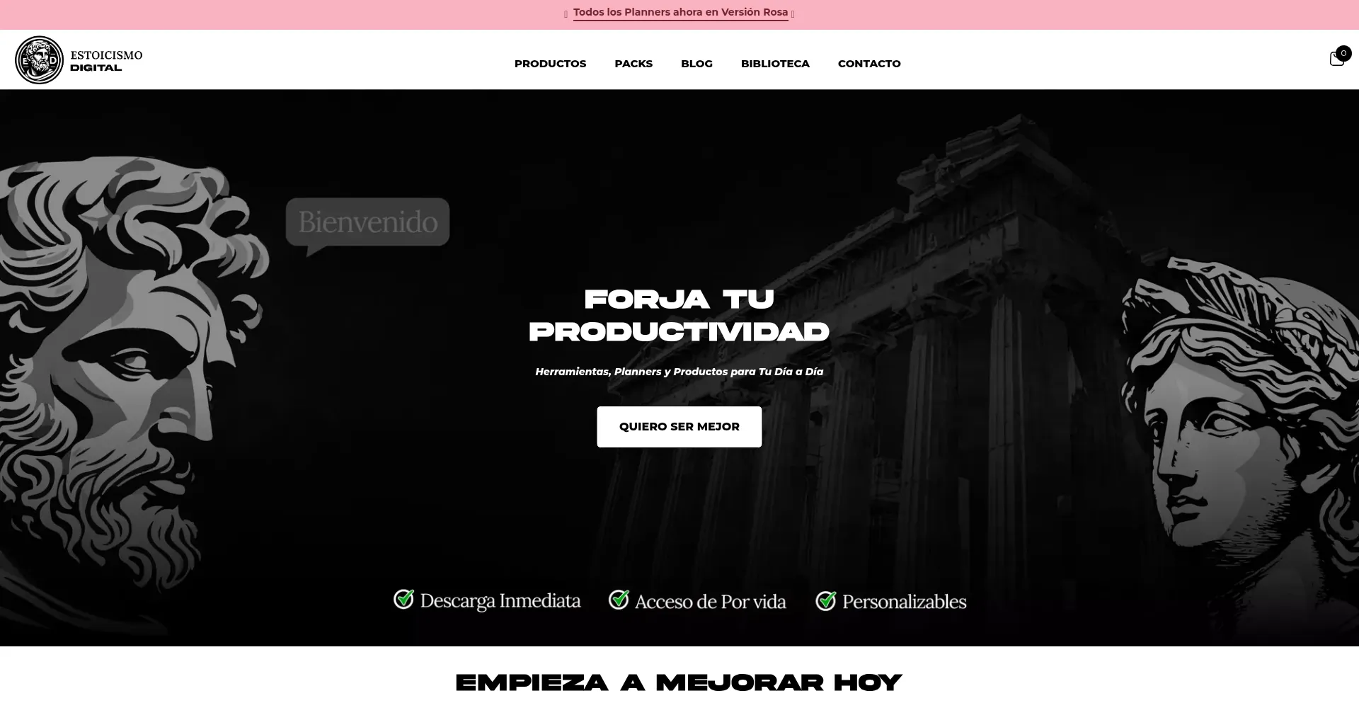 Website screenshot of Estoicismodigital.com