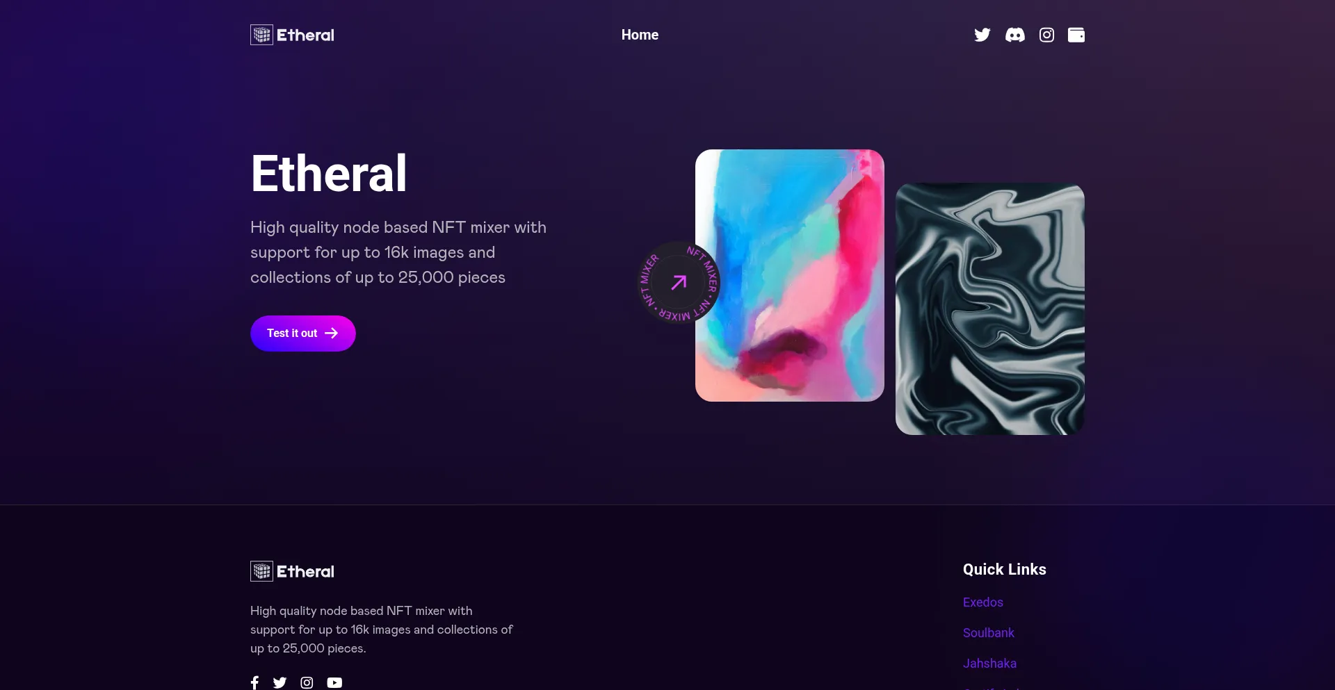Website screenshot of Etheral.com