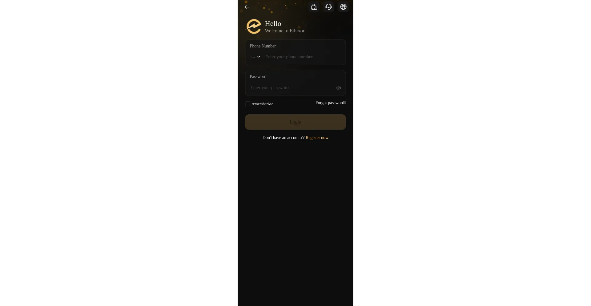 Website screenshot of Ethixor.cc