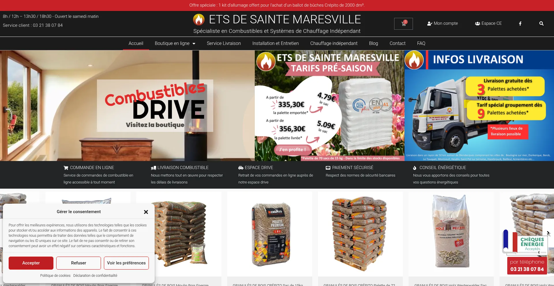 Website screenshot of Ets-desaintemaresville.fr