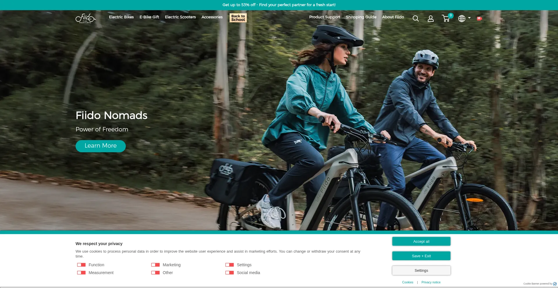 Website screenshot of Eu.fiido.com