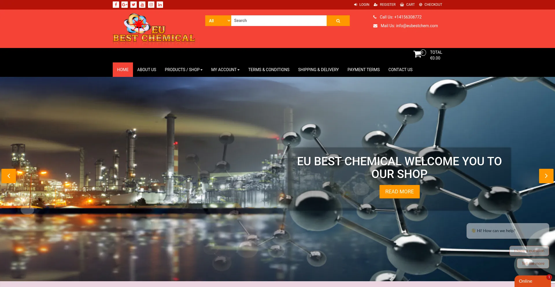 Website screenshot of Eubestchem.com