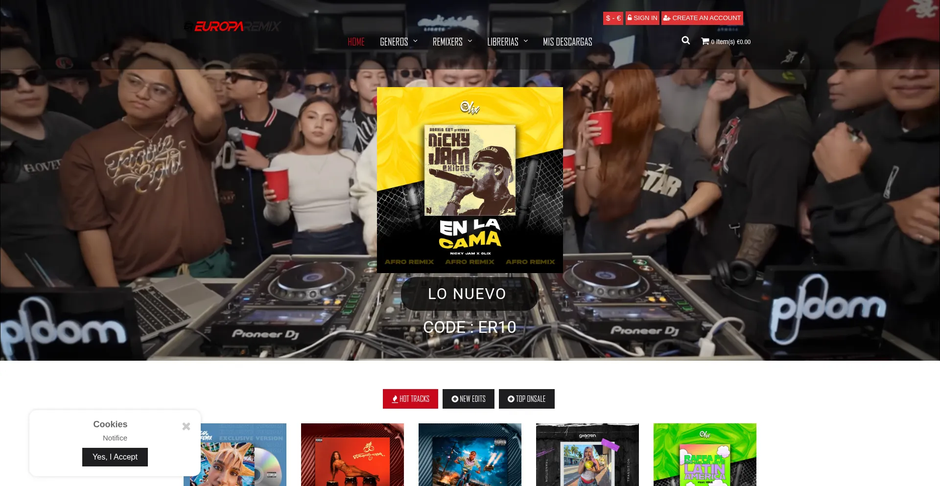 Website screenshot of Europaremix.com