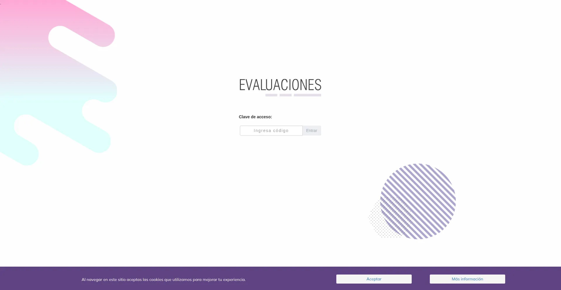 Website screenshot of Evaluaciones.mx