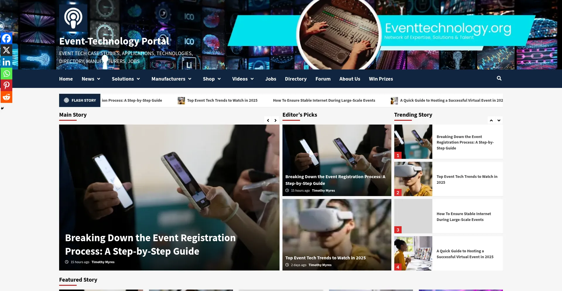 Website screenshot of Eventtechnology.org