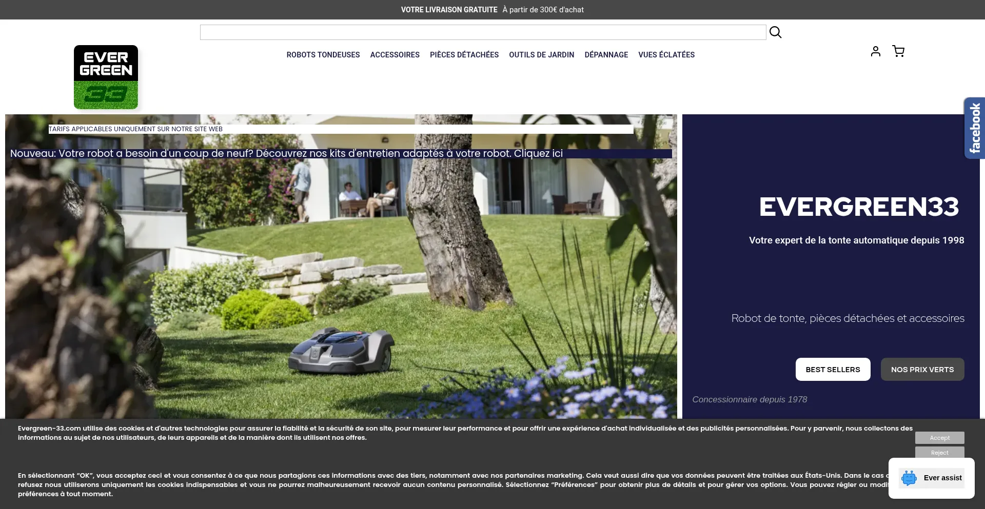Website screenshot of Evergreen-33.com