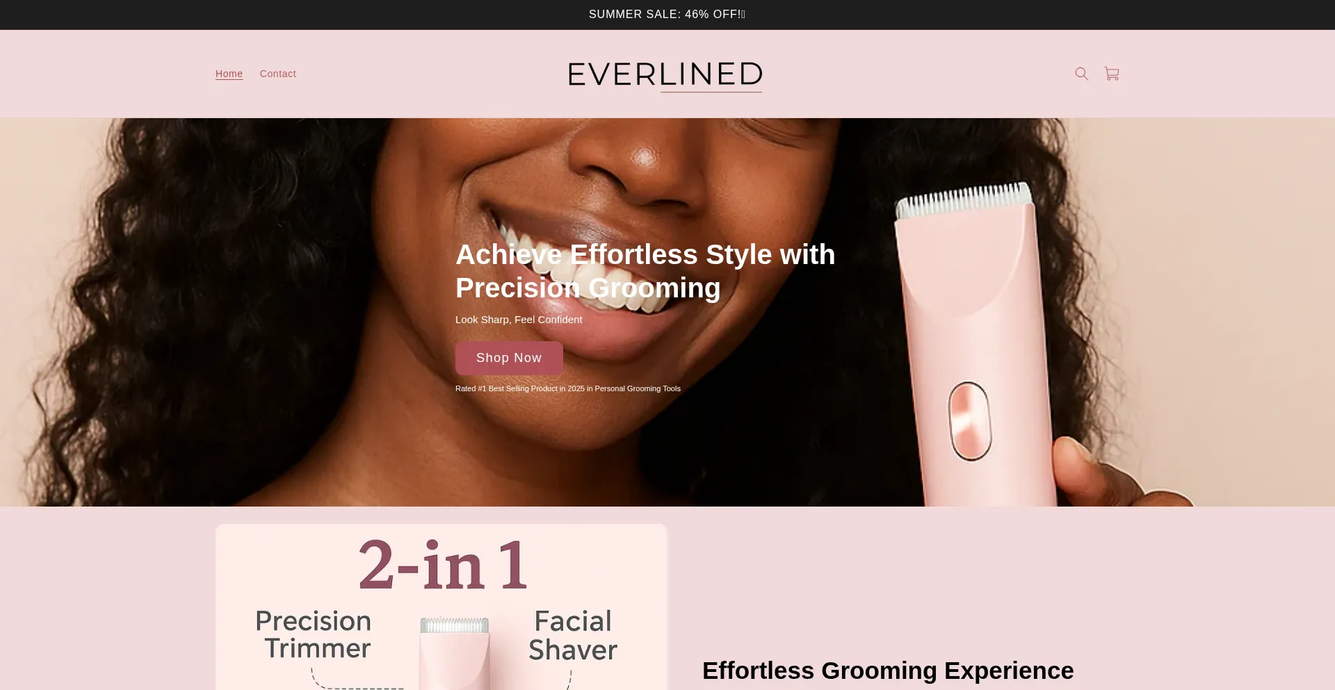 Website screenshot of Everlined.shop