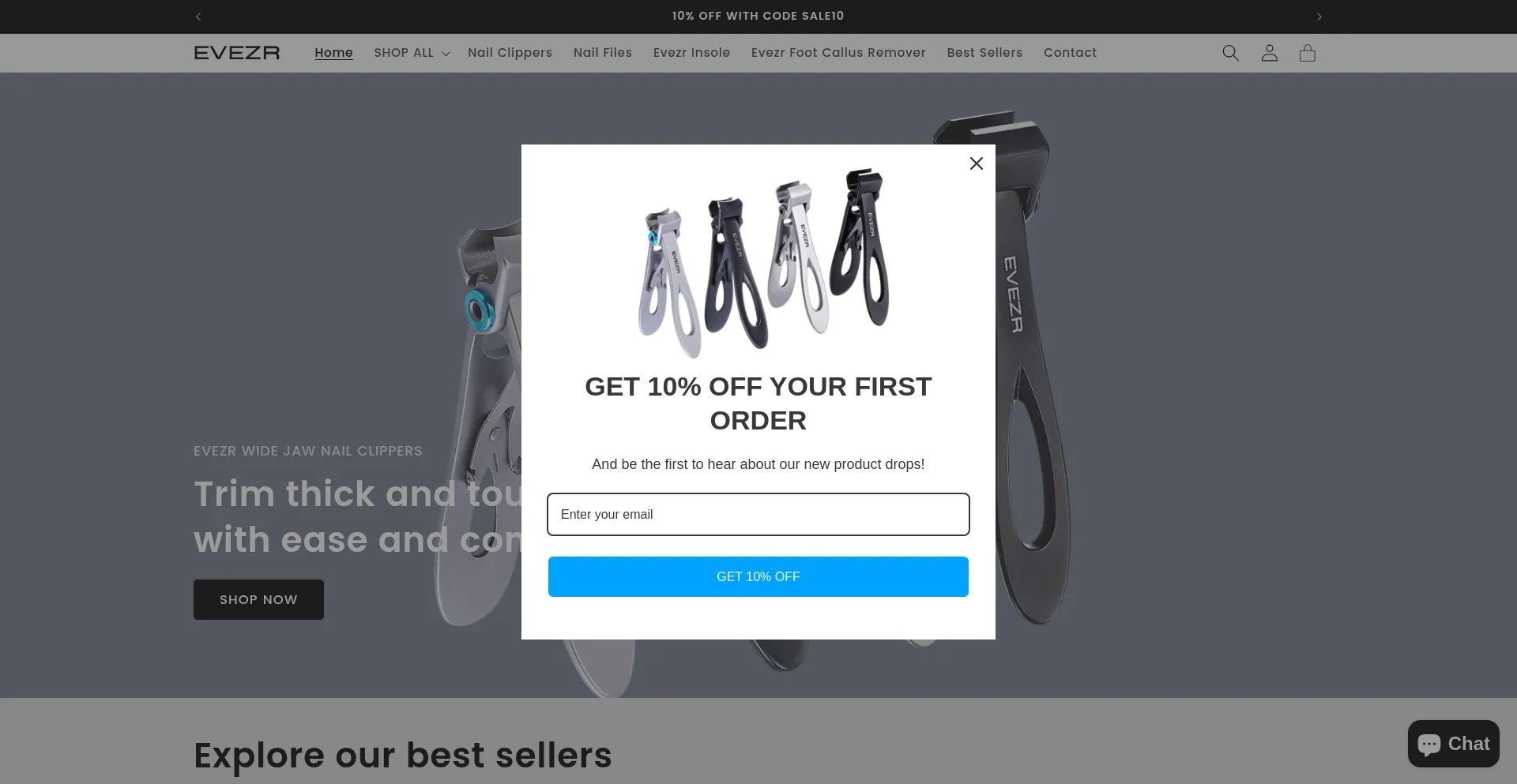 Website screenshot of Evezr.com