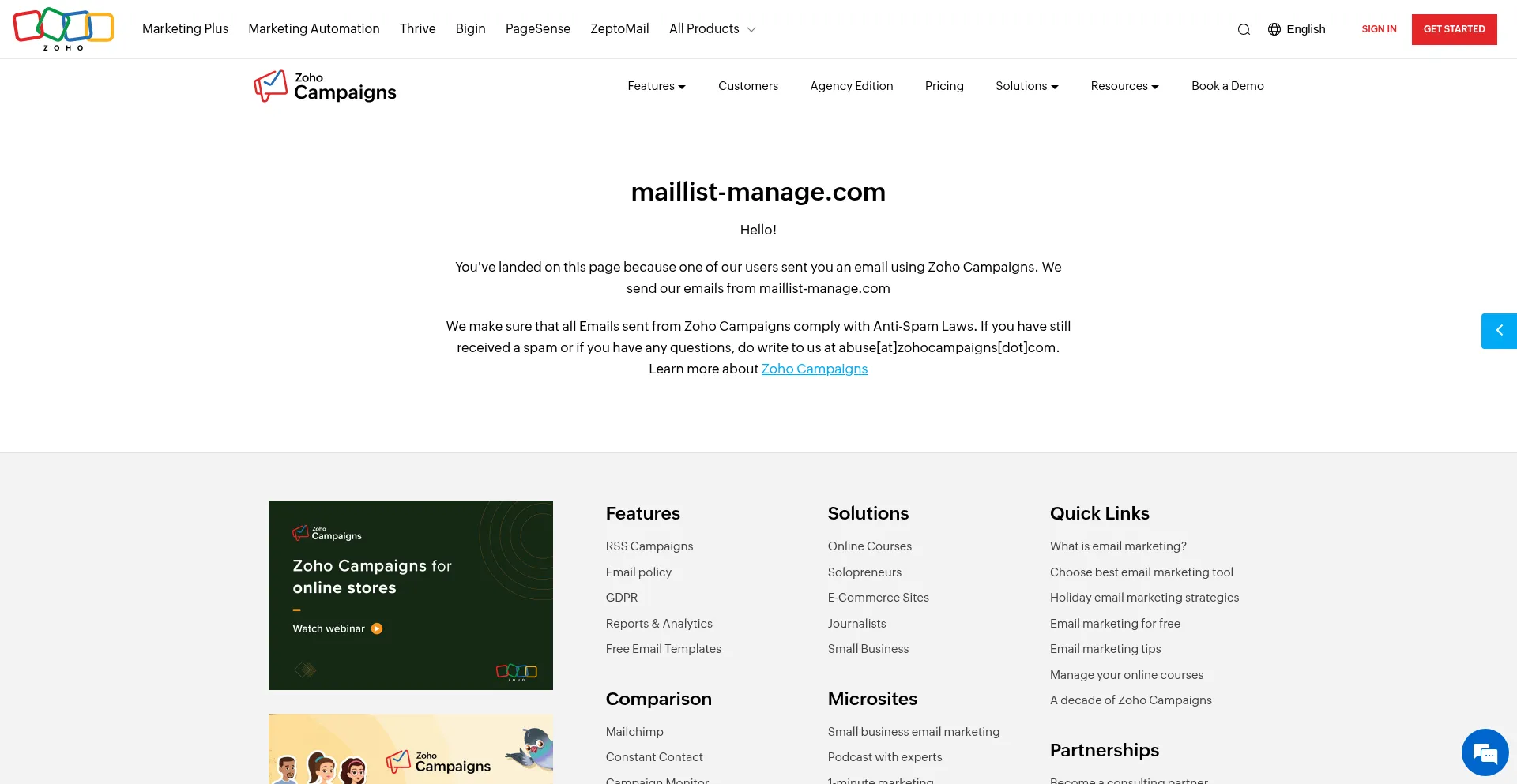 Website screenshot of Evmzi-zgph.maillist-manage.net