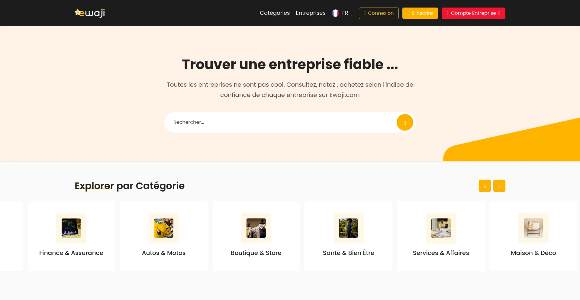 Website screenshot of Ewaji.com