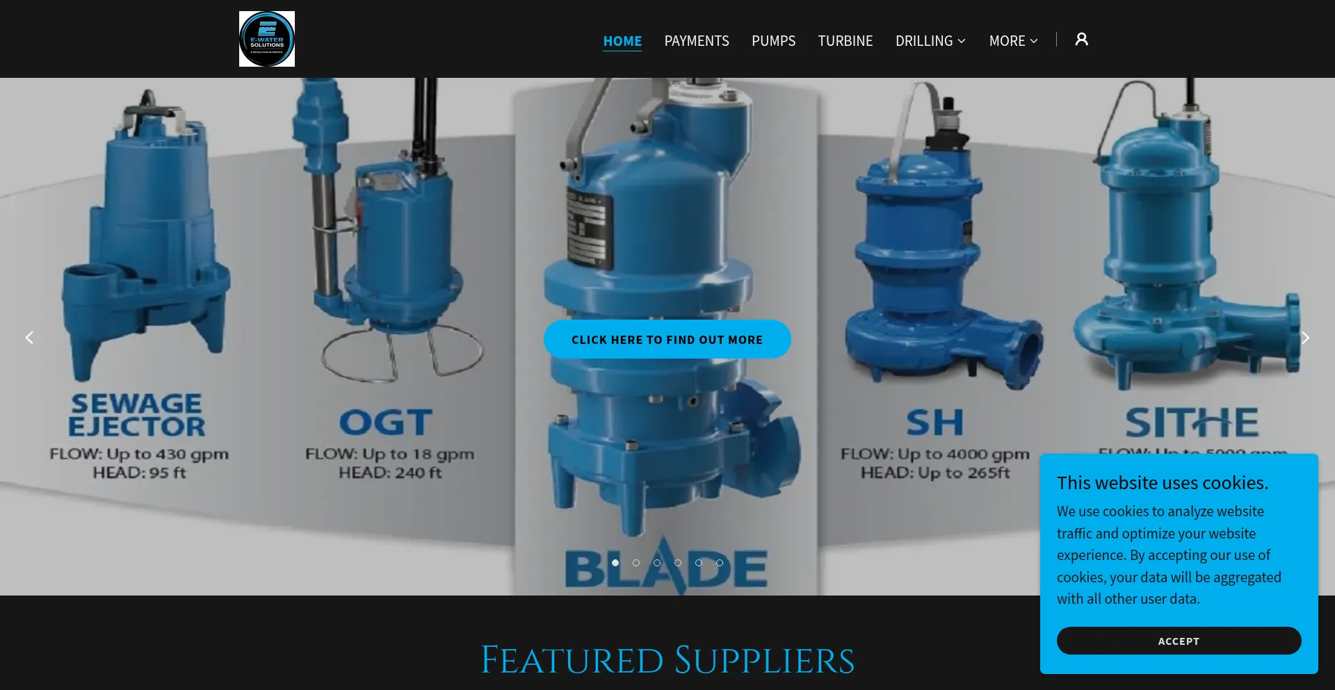 Website screenshot of Ewaterllc.com