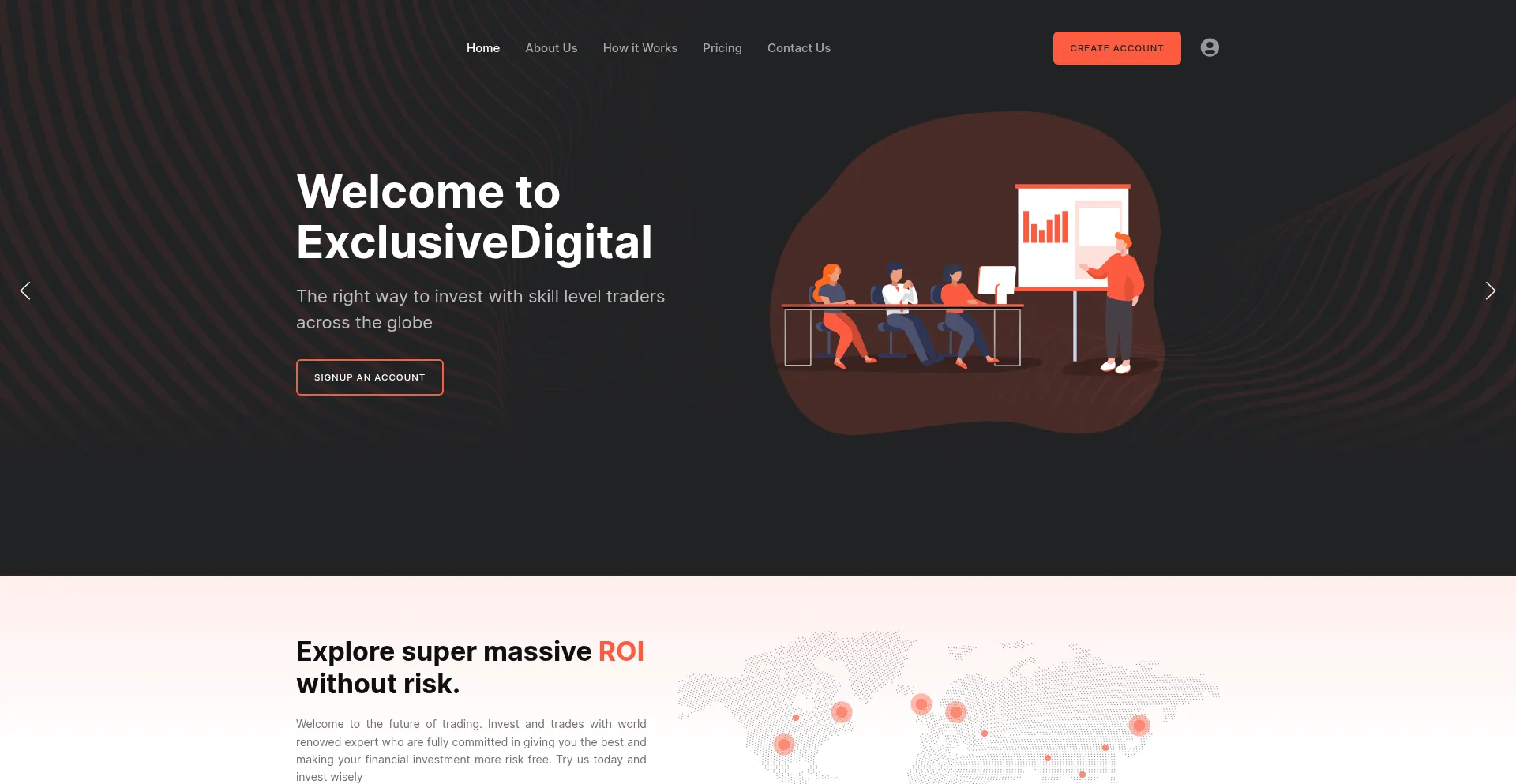Website screenshot of Exclusivedigital.online