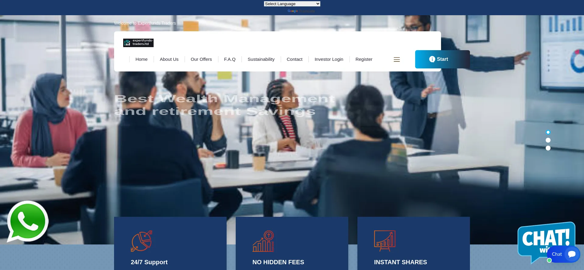 Website screenshot of Expertfunds-traders.ltd