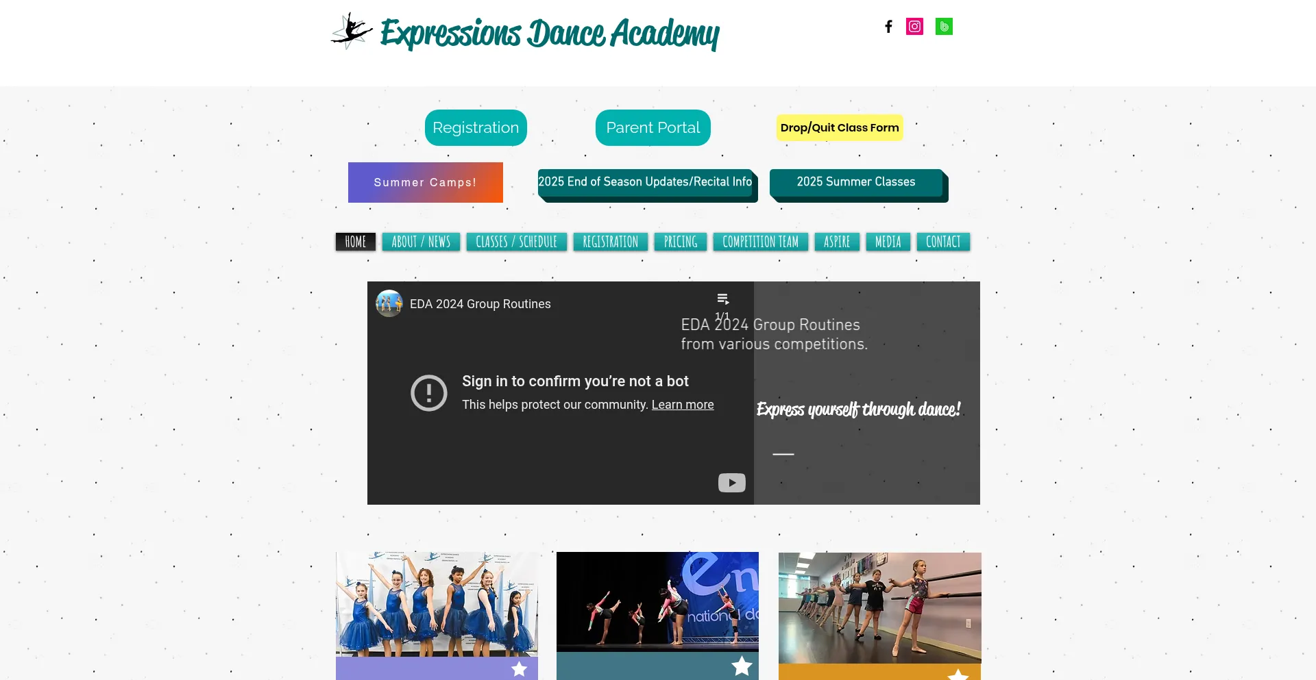 Website screenshot of Expressionsdancegr.com