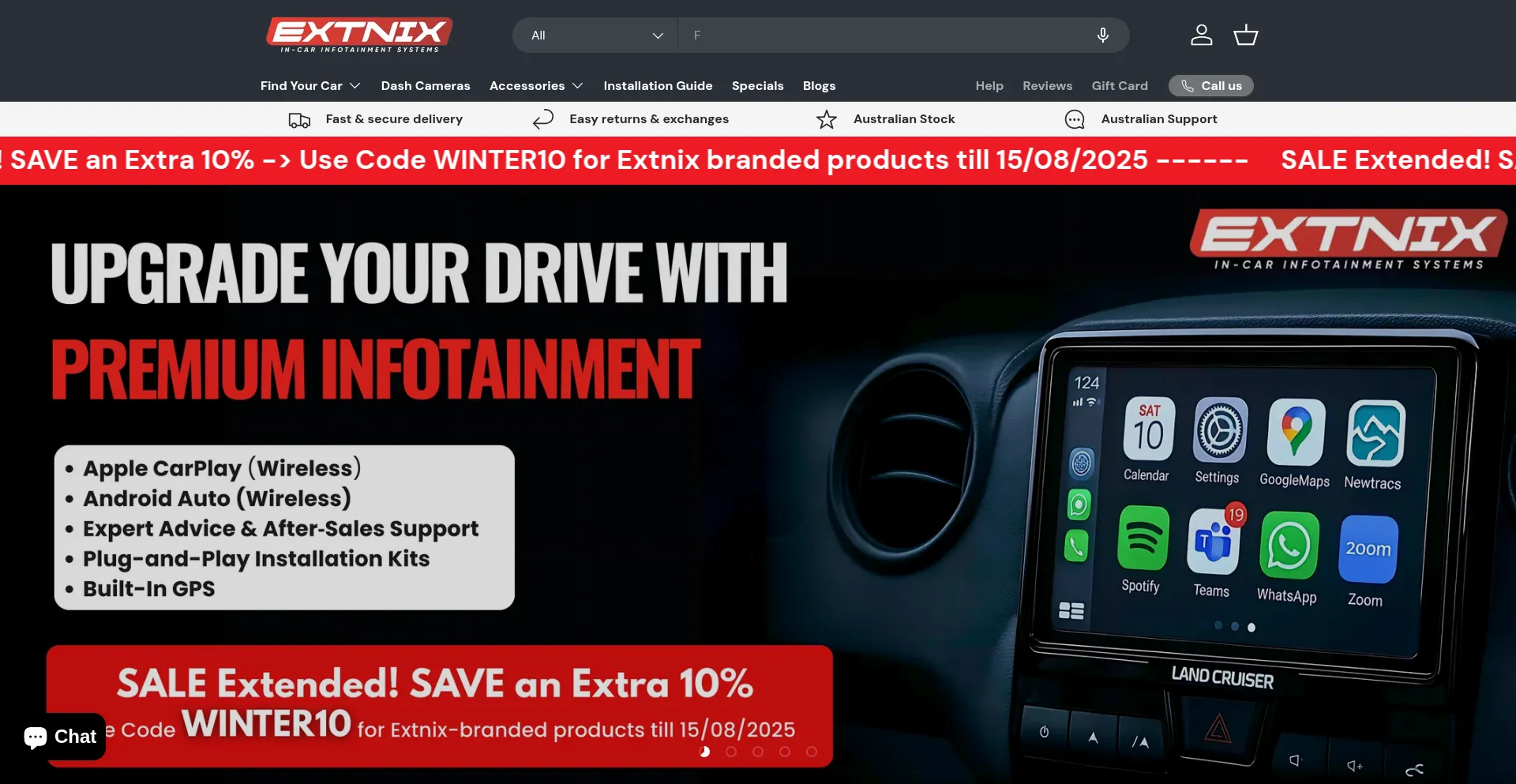 Website screenshot of Extnix.com.au
