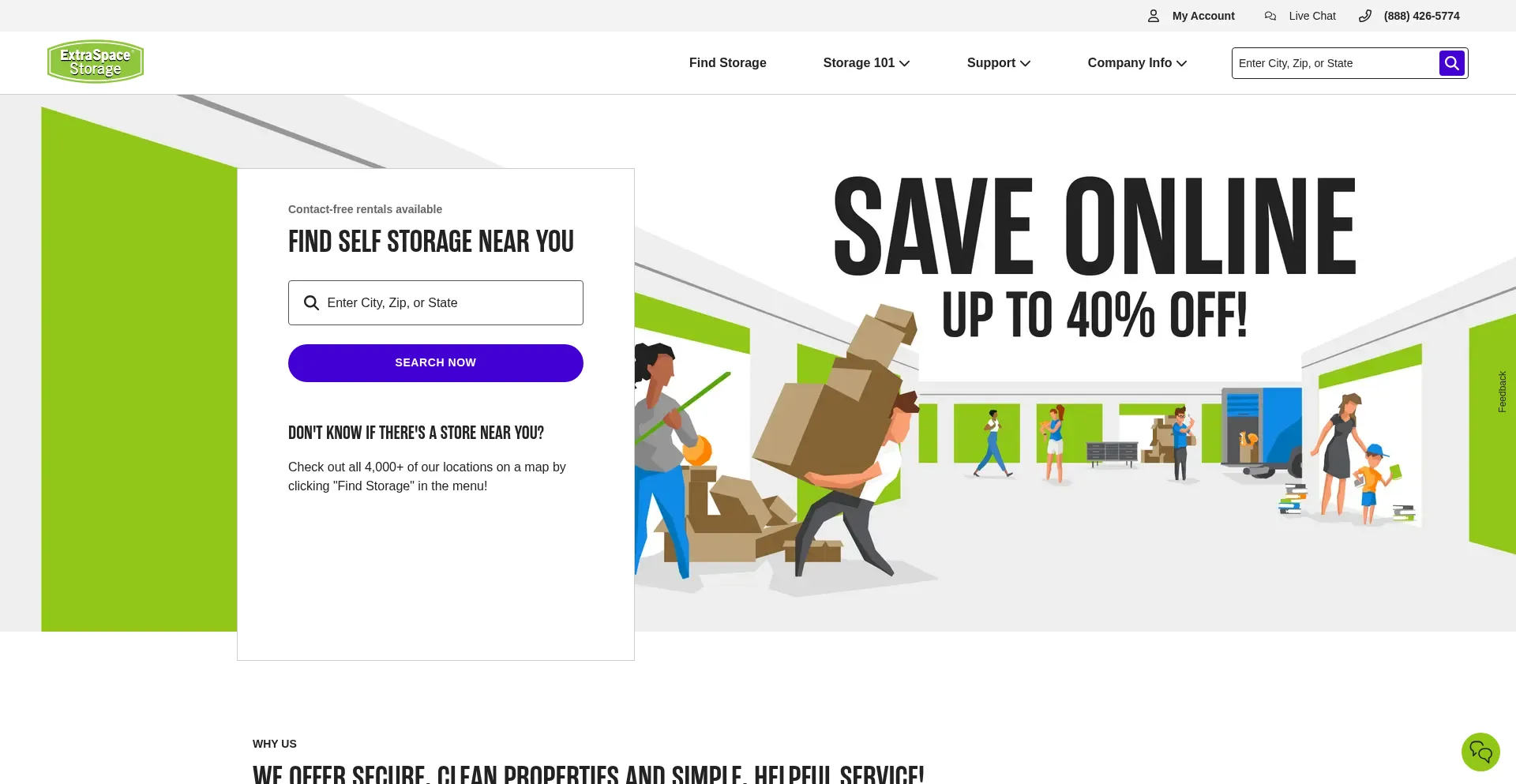 Extraspace.com Screenshot