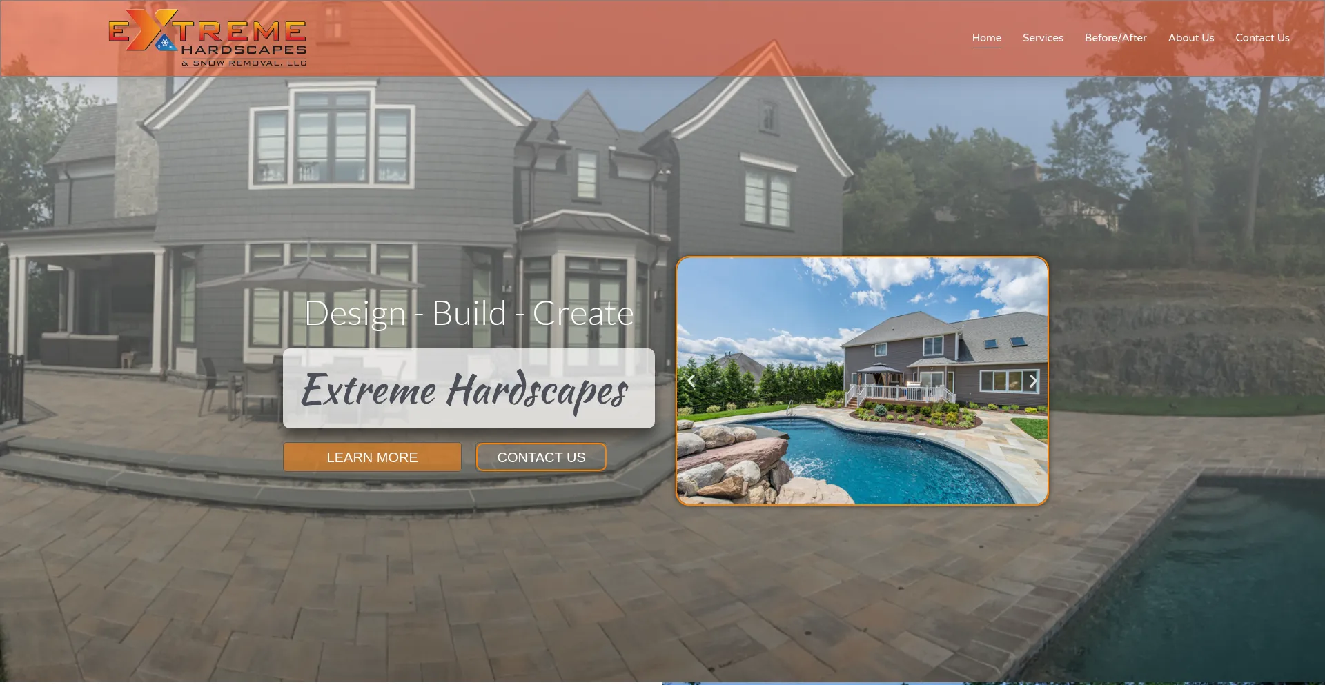 Website screenshot of Extremehardscape.com