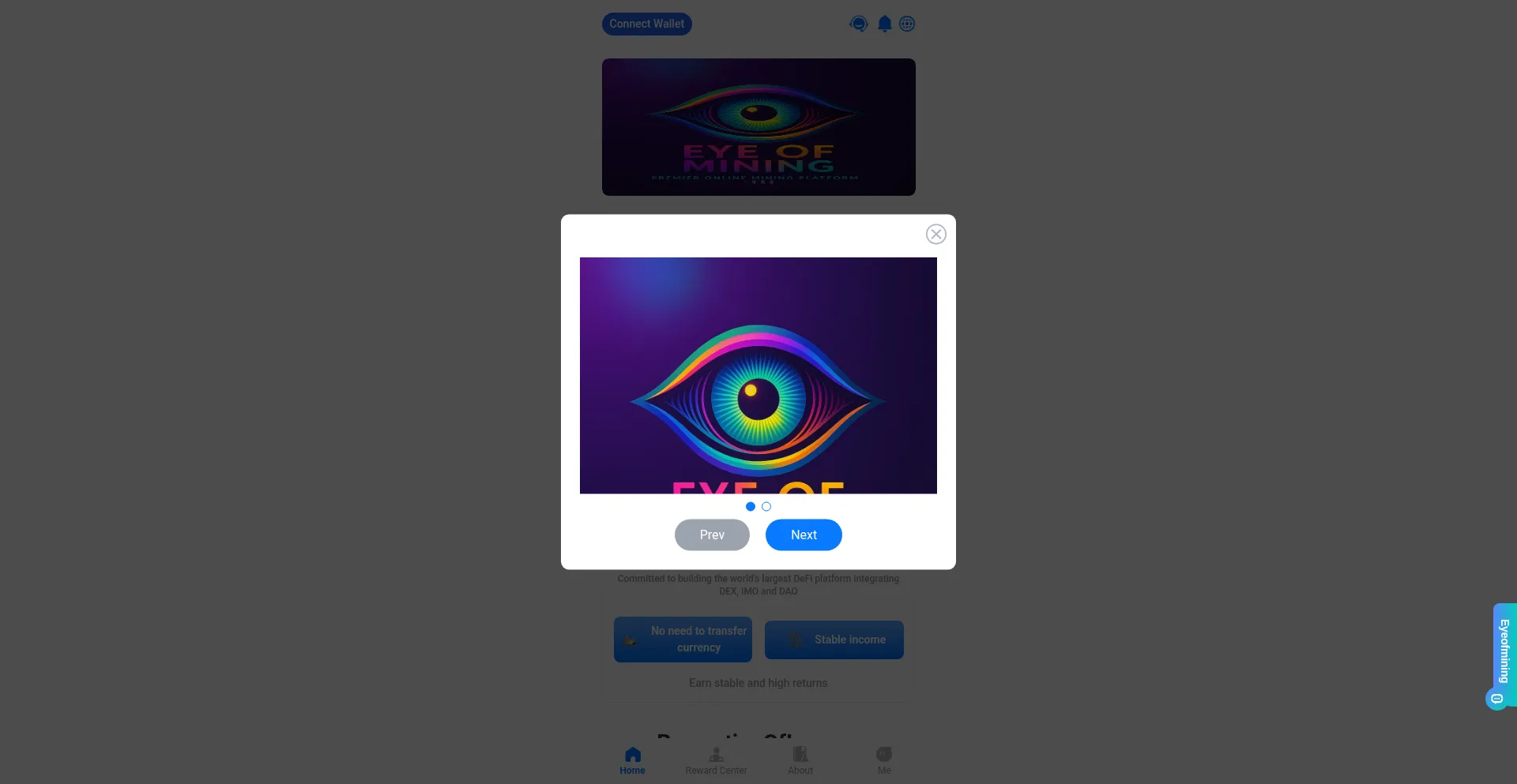 Website screenshot of Eyeofminig.pro