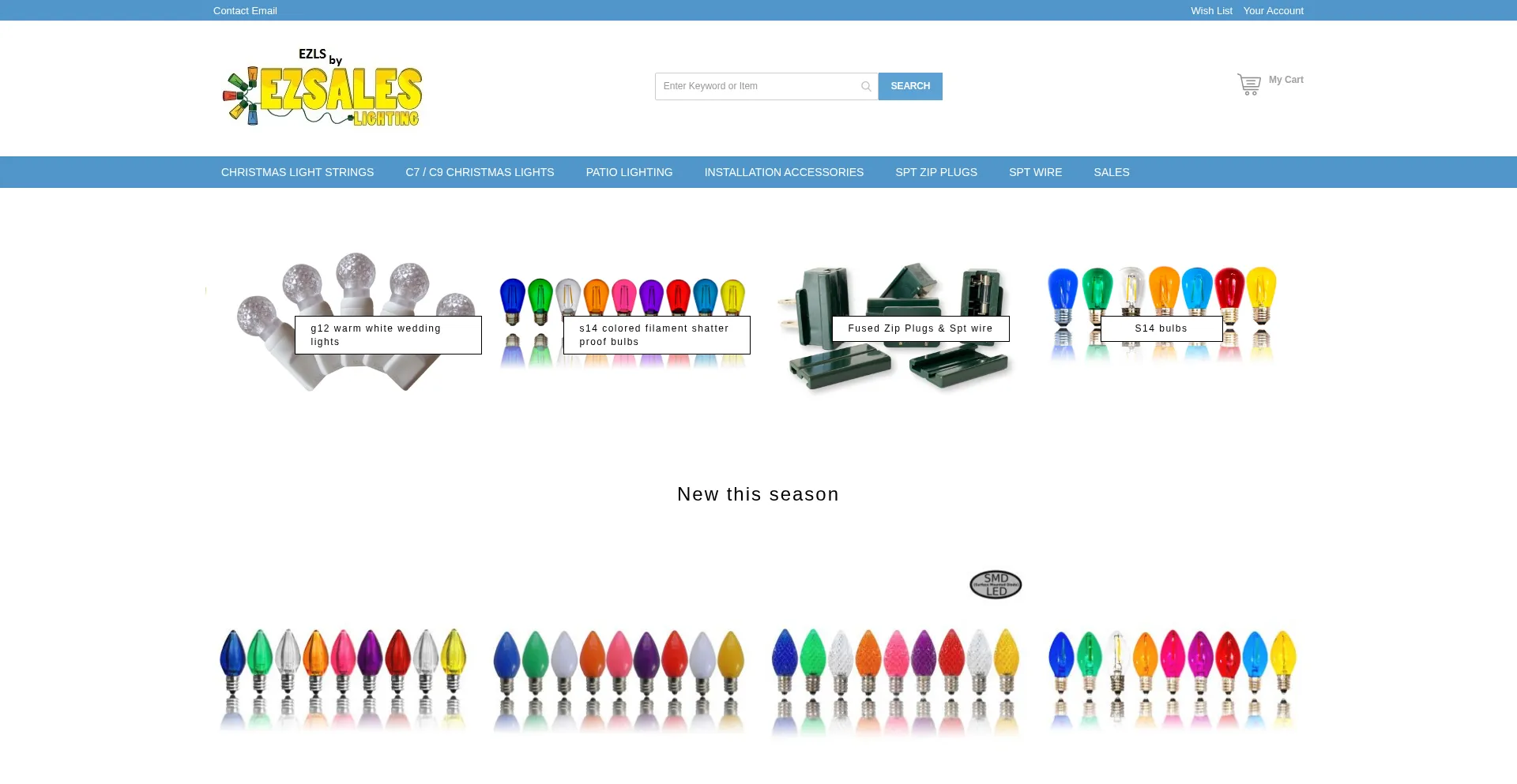 Website screenshot of Ezsaleslighting.com