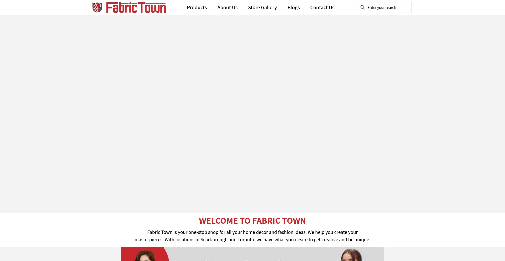 Website screenshot of Fabrictown.ca