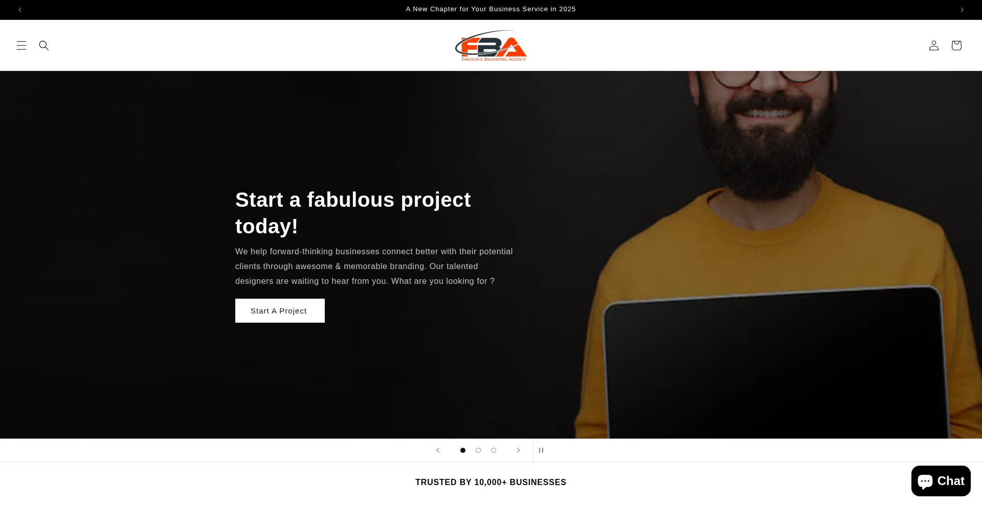 Website screenshot of Fabulousbrandingagency.com