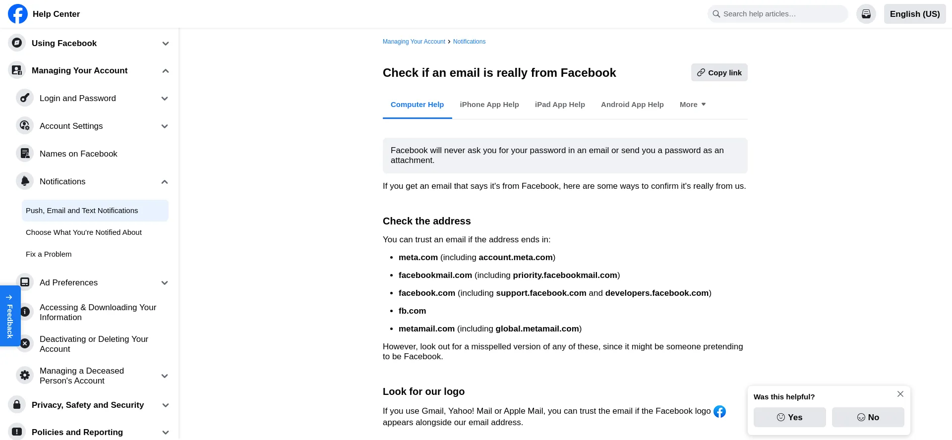 Website screenshot of Facebookmail.com
