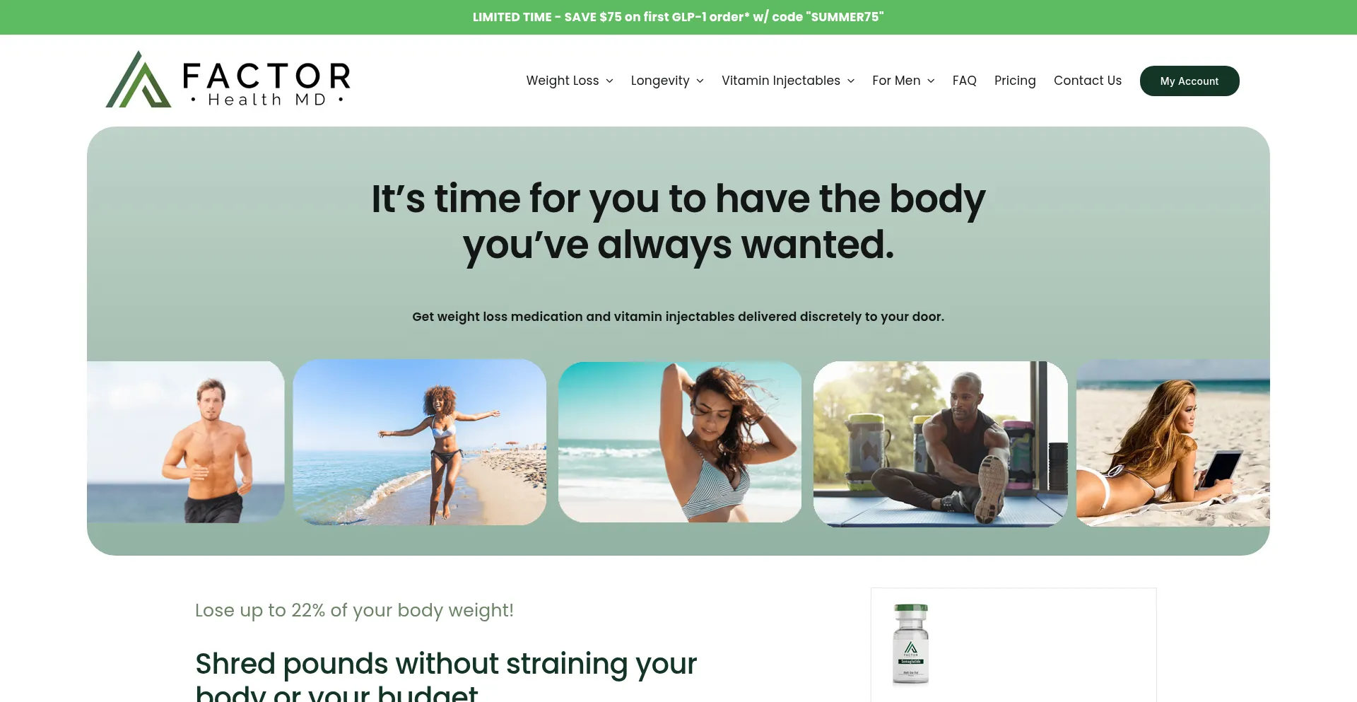 Website screenshot of Factorhealthmd.com