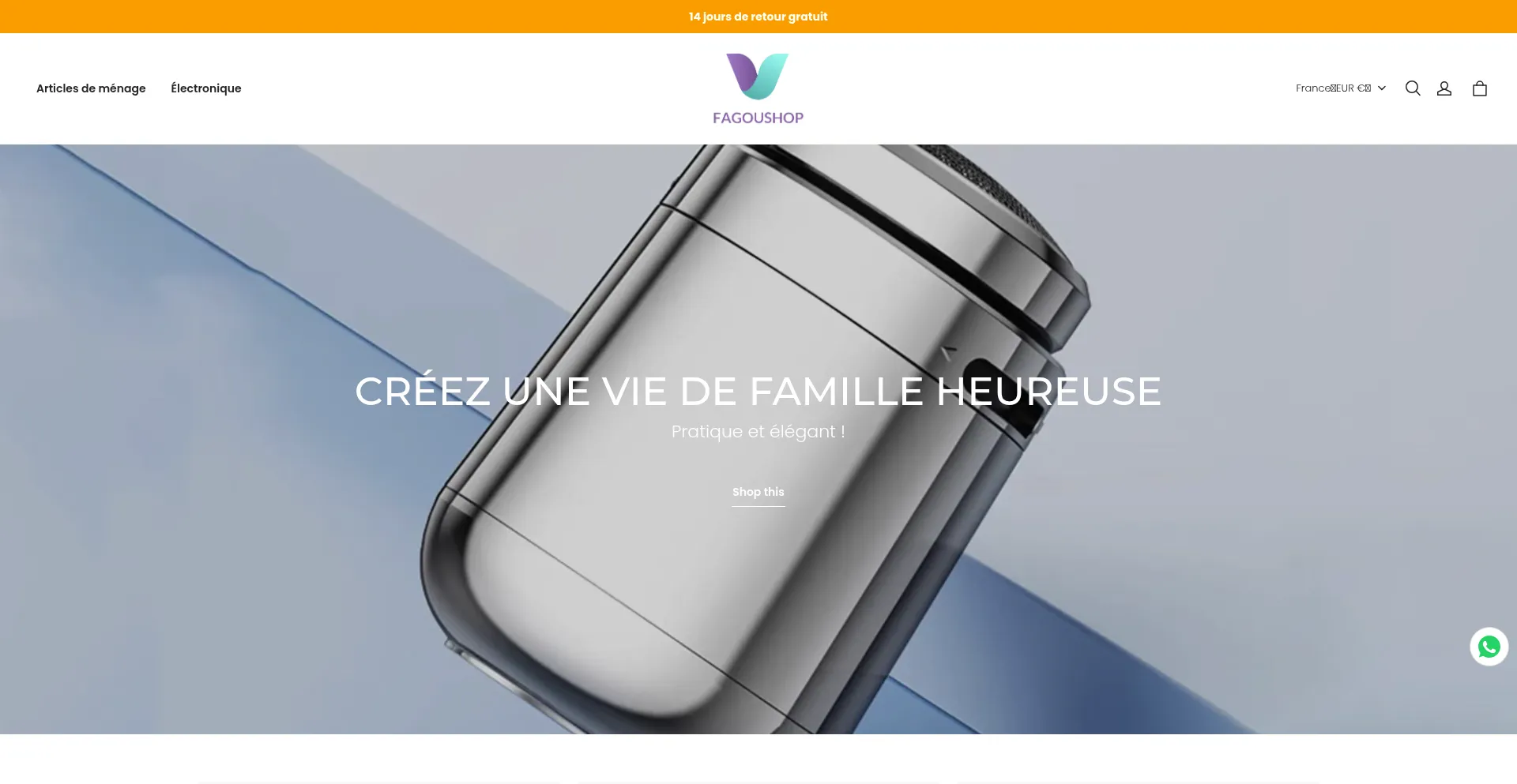 Website screenshot of Fagoushop.com