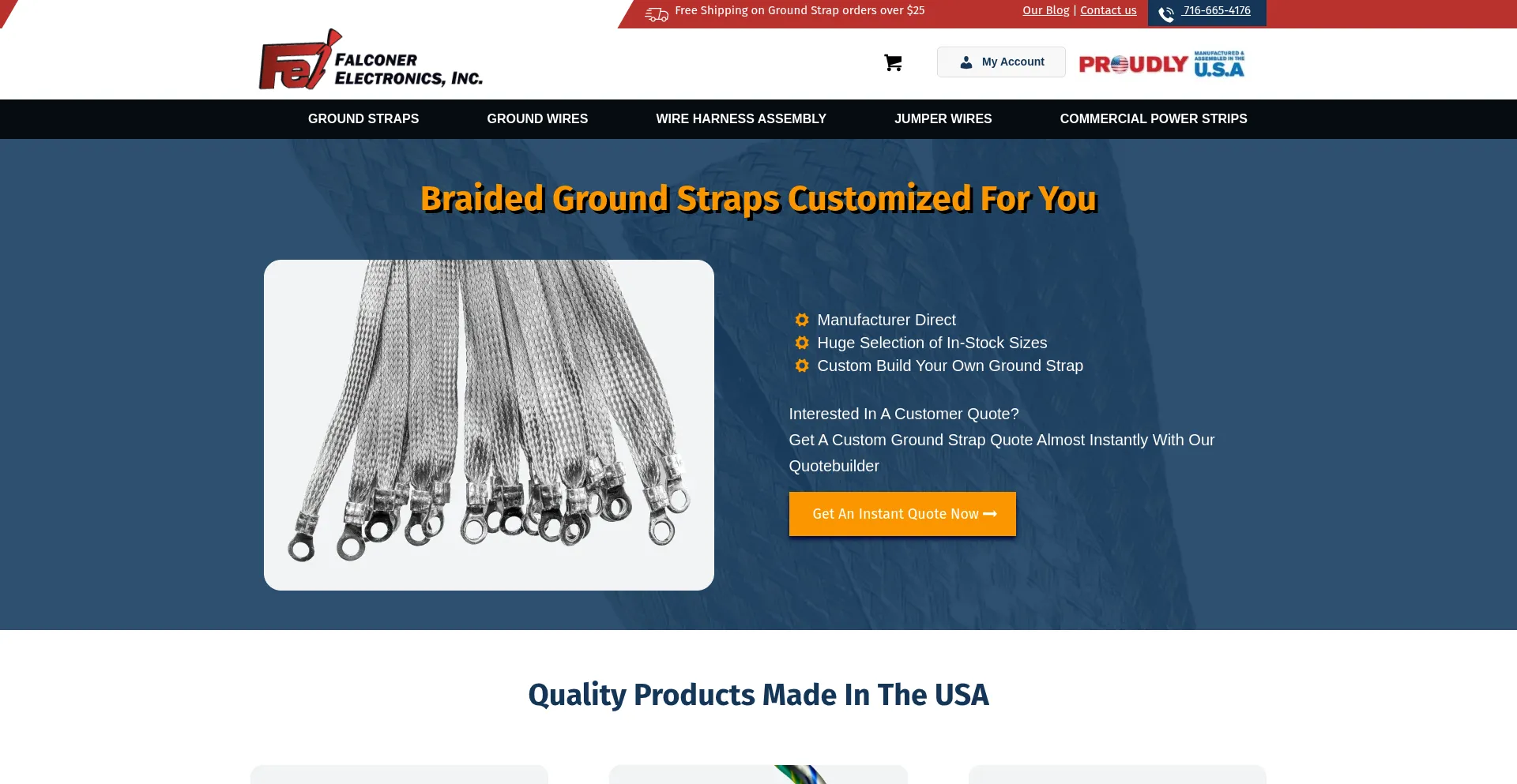 Website screenshot of Falconerelectronics.com
